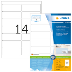 HERMA PREMIUM A4 Etiketten 100 Blatt / Packung