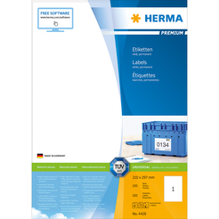 HERMA PREMIUM A4 Etiketten 100 Blatt / Packung