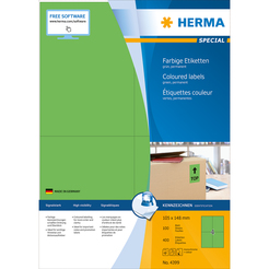 HERMA SPECIAL A4 Farbige Etiketten 100 Blatt / Packung