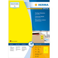 HERMA SPECIAL A4 Farbige Etiketten 100 Blatt / Packung