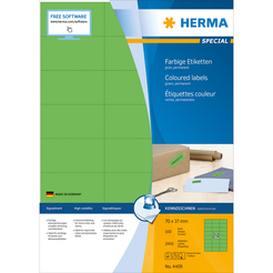 HERMA SPECIAL A4 Farbige Etiketten 100 Blatt / Packung