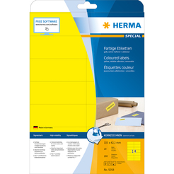 HERMA SPECIAL A4 Farbige Etiketten 20 Blatt / Packung ablösbar