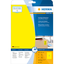 HERMA SPECIAL A4 Farbige Etiketten 20 Blatt / Packung ablösbar