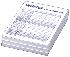 RNK Würfelspiel-Gewinnblatt - Block DIN A6, 3 x 85 Blatt