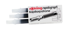 3 Stück pro Packung rOtring Kapillarpatrone Tusche für Rapidograph