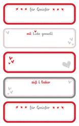Z-Design Einmachetiketten Einmachetiketten, rechteckig mit abgerundeten Ecken & Schrift