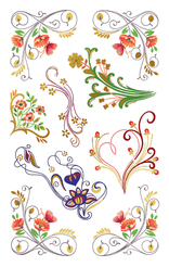 Z-Design Flower Sticker Schnörkel gold geprägt